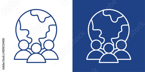 Society Blue And White Icon Style Collection