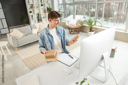 Male student with books stu...