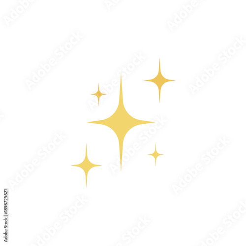 Gold sparkle stars. Twinkling stars. Sparkles, shining burst. Vector illustration.