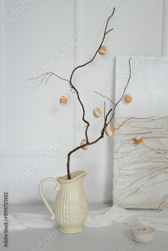 Vase with tree branches, Ea...