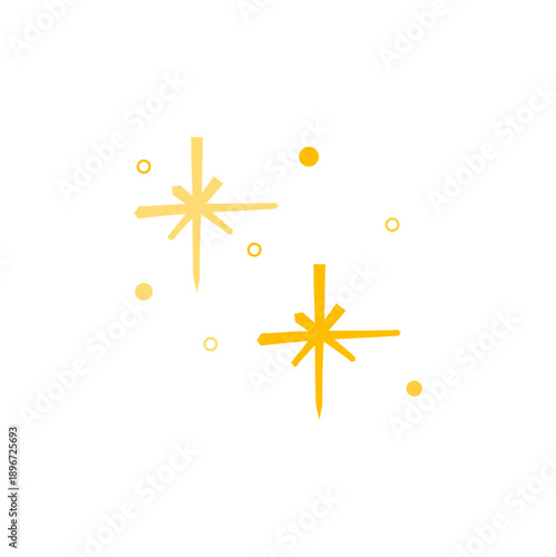 Gold sparkle stars. Twinkling stars. Sparkles, shining burst. Vector illustration.