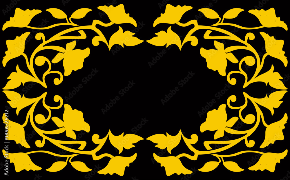 Obraz premium Floral pattern. wood carving pattern