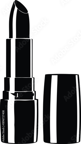 Monochrome Cosmetic Lipstick Applicator Illustration, vector, illustration, silhouette.