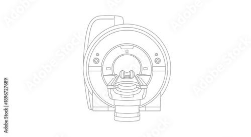 MRI Scan Machine Medical Equipment Isolated White Background Front View