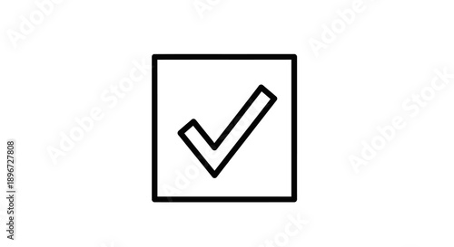 Free Download Simple checkmark symbol inside a square box, representing approval or completion on isolated white background. - GFXLoad