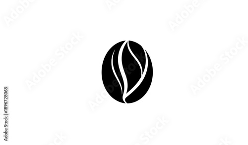 Abstract Black Coffee Bean Logo Icon Vector Illustration