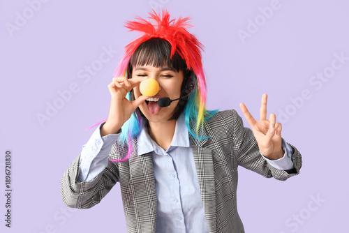 Funny young female technica...