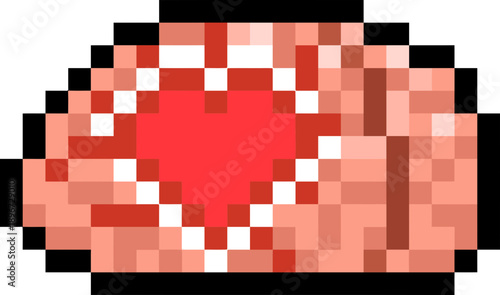 Pixel Art Smiling Mouth.