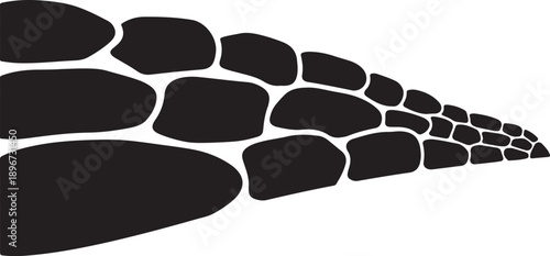 Black stones or rocks in a diagonal line pattern