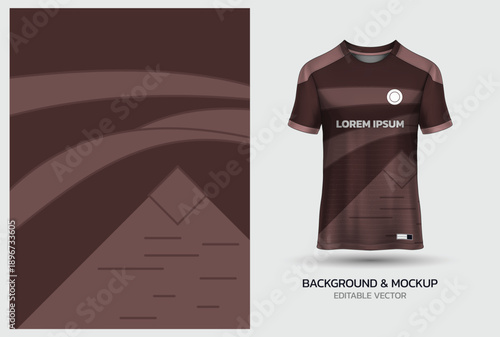 Brown Abstract Geometric Mountain Shape Jersey Pattern