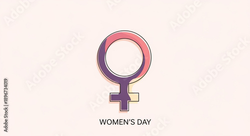 Vibrant female symbol on pastel background for women's day awareness and empowerment