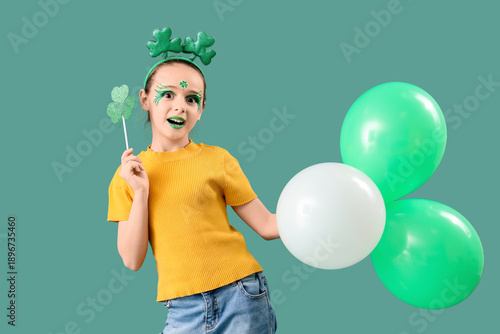 Funny girl with face painti...