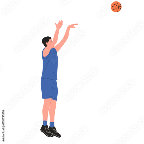 basketball player jump shot motion sequence from ball preparation to release.Ideal for basketball training materials,coaching guides, sports education,fitness content, mobile apps,websites,presentatio