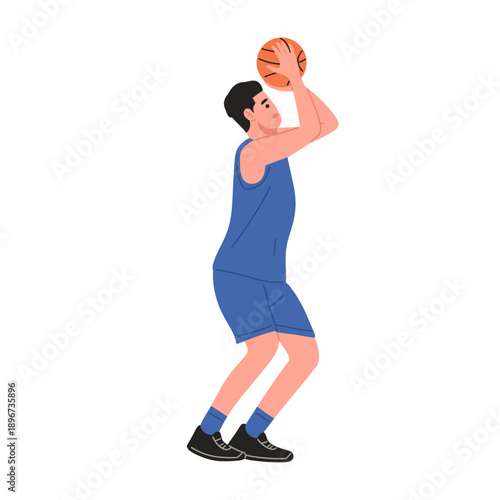 basketball player jump shot motion sequence from ball preparation to release.Ideal for basketball training materials,coaching guides, sports education,fitness content, mobile apps,websites,presentatio