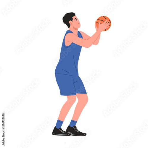 basketball player jump shot motion sequence from ball preparation to release.Ideal for basketball training materials,coaching guides, sports education,fitness content, mobile apps,websites,presentatio