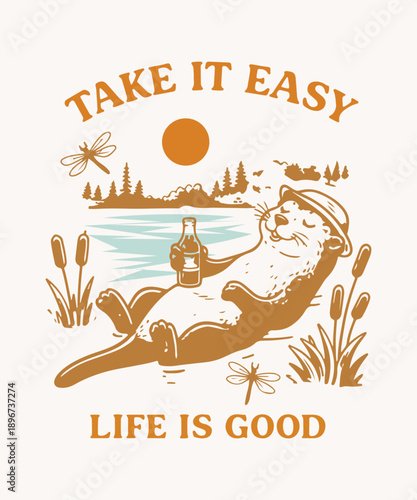 Fotografi take it easy summer t-shirt