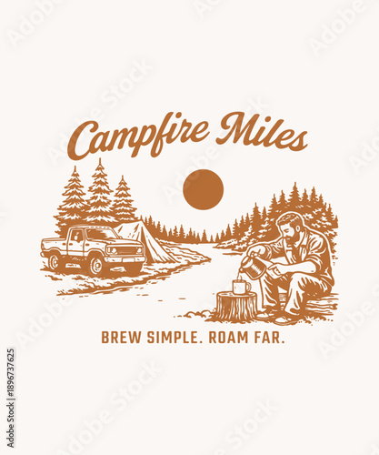 campfire miles t-shirt design