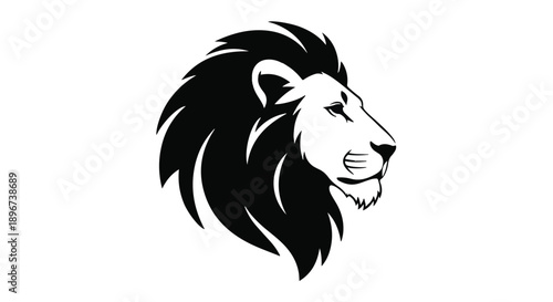 Majestic lion profile illustration on a clean white background, conveying strength and royalty.
