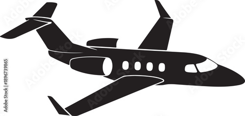 Airplane flying through the air with wings and tail fins