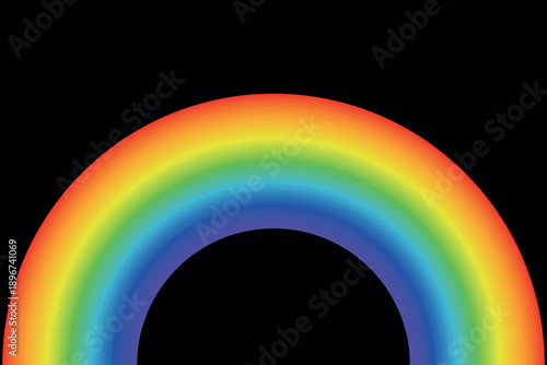 Simple spectrum rainbow arc. Vector illustration isolated on a black background