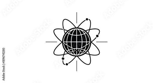Vector illustration of a mosquito isolated on white background designed with a circular molecule atom pattern and technological network icon elements