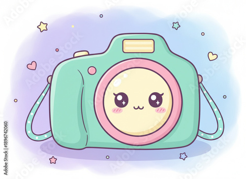 パステルカラーのかわいいカメラのイラスト
Generative AI 