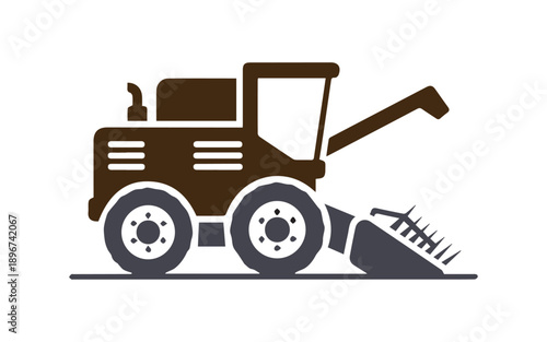 Harvester icon on a white canvas, perfect for graphic and web design. A sleek, modern vector representation.
