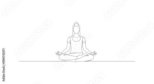 female meditator in lotus position practicing mindfulness on a clean white background symbolizing inner peace and spiritual wellness.