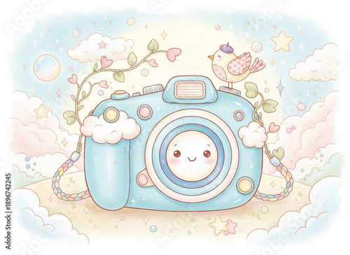パステルカラーのかわいいカメラのイラスト
Generative AI 