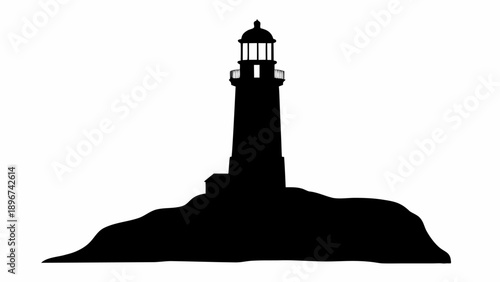 Dramatic lighthouse standing tall on rocky coastline