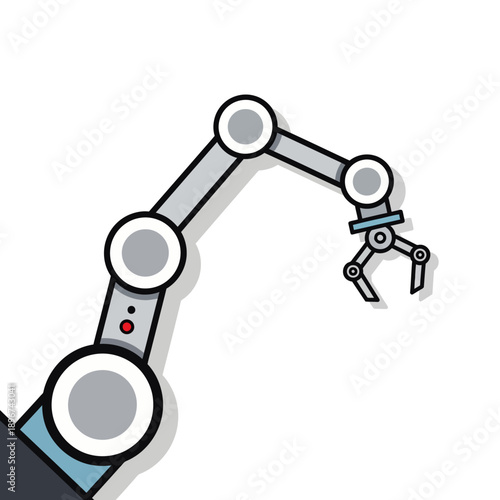Modern robotic arm in action with sleek design and precision grip