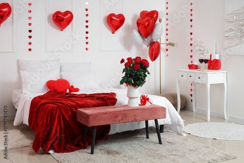 Interior of festive bedroom...