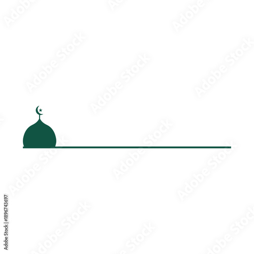 Mosque line divider ornament. Islamic ramadan decoration design element. Vector illustration.
