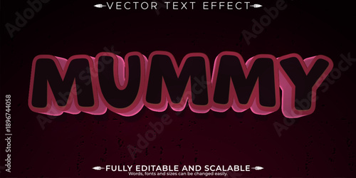 Mummy editable text effect, editable horror and cartoon text style