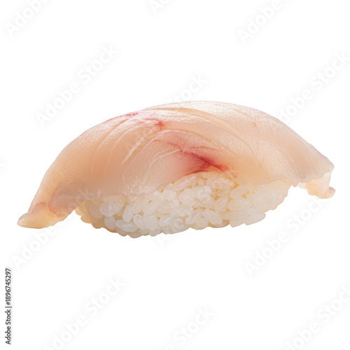 Yellowtail sushi nigiri raw fish Japanese food rice seafood delicacy