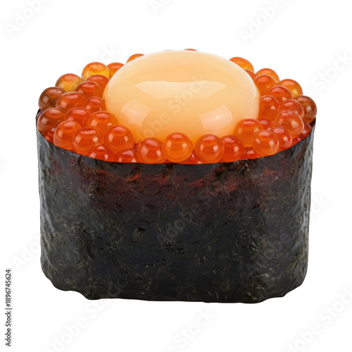 Sushi quail egg roe gourmet sushi ikura gunkan seafood delicacy Japanese food quail egg roe