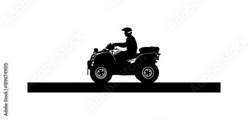 Silhouette of Officer Riding an All-Terrain Vehicle (ATV)