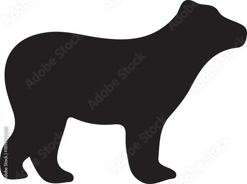 Black dog and bear silhouette vector illustration isolated on white background