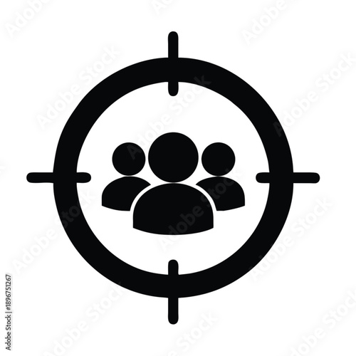 Vector illustration of a business man silhouette holding a target icon with a sniper scope sight to aim for success in a military circle design
