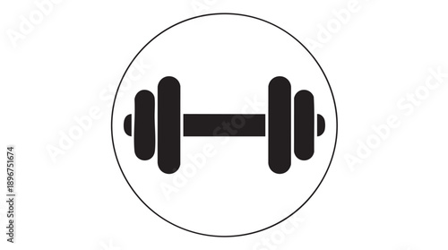 Black Dumbbell Weightlifting Icon Vector