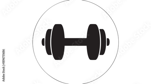 Black Dumbbell Weightlifting Icon Vector