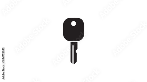 Black Car Key Icon Vector Graphic on White Background