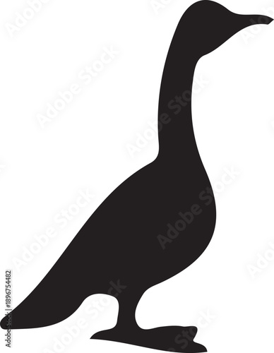 A cute black vector illustration of a wild penguin and pet cat silhouette set featuring animal mammal symbols and nature icons in a simple cartoon drawing design