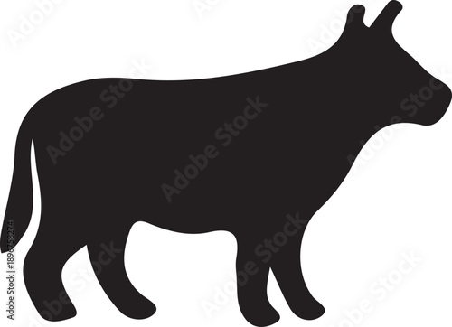 Black silhouette of a cow and bull vector illustration