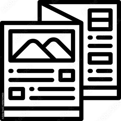 brochure line icon. Clean and minimalist vector icon for websites, mobile apps, presentations, and logos. Fully scalable and customizable for any project.