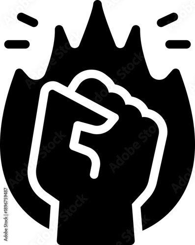 motivation glyph icon. Strong and solid vector icon for websites, mobile interfaces, presentations, and visual branding. High quality and easy to edit.