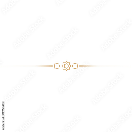 Islamic divider thin line border decoration. Ramadan vector design elements.