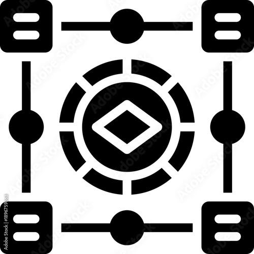 crypto glyph icon. Strong and solid vector icon for websites, mobile interfaces, presentations, and visual branding. High quality and easy to edit.