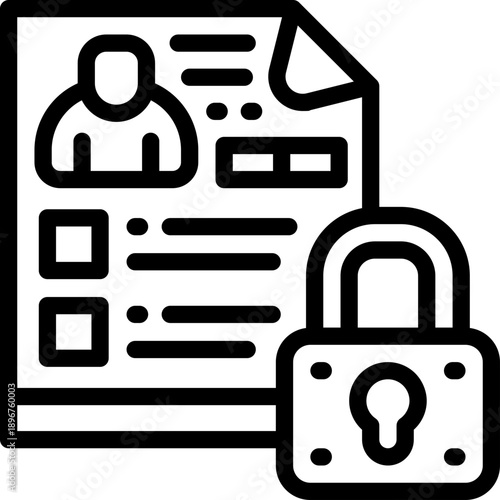 data privacy line icon. Clean and minimalist vector icon for websites, mobile apps, presentations, and logos. Fully scalable and customizable for any project.