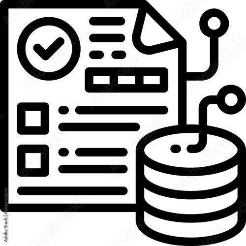 data verification line icon. Clean and minimalist vector icon for websites, mobile apps, presentations, and logos. Fully scalable and customizable for any project.